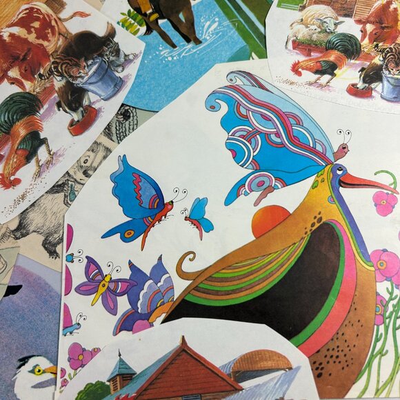 Ephemera Lot Scrapbooking Crafts Junk Journal Animals Nature Whimsical Vtg Pages - Picture 2 of 13